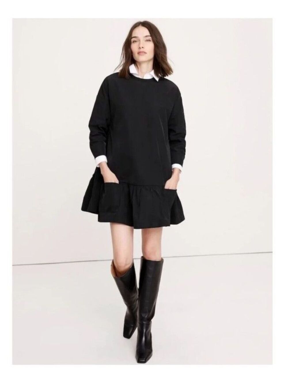 Banana Republic Taffeta Mini Black Dress NWOT Party cocktail evening